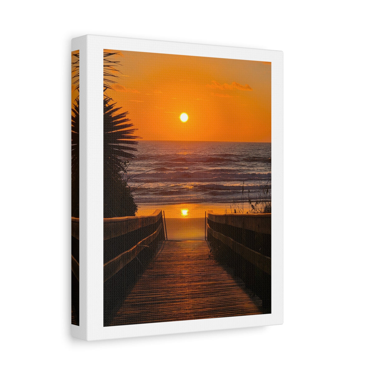 Sunrise Boardwalk Matte Canvas Wall Art