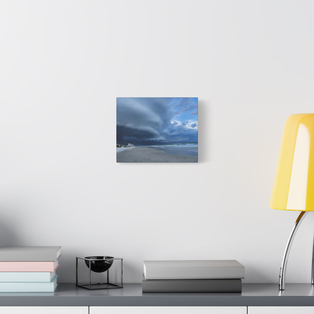 Stormy Beach Canvas Print — Dramatic Seascape Matte Wall Art
