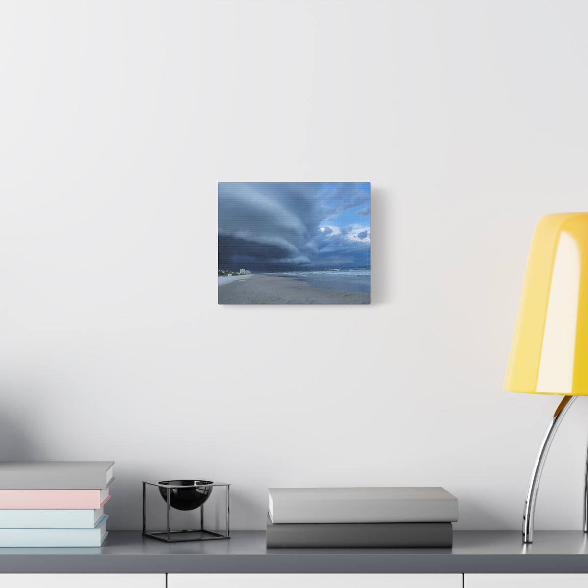 Stormy Beach Canvas Print — Dramatic Seascape Matte Wall Art