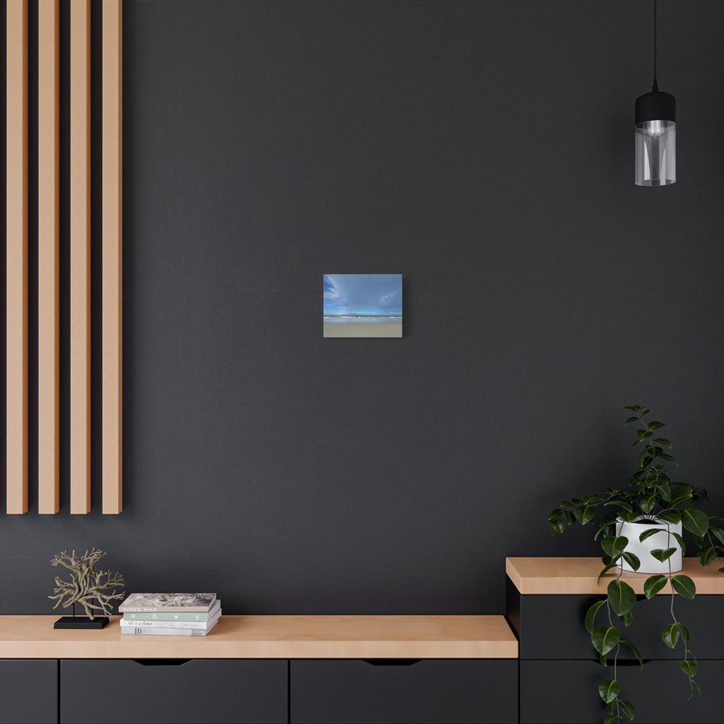 Seaside Rainbow Matte Canvas Wall Art — Stretched Beach Landscape