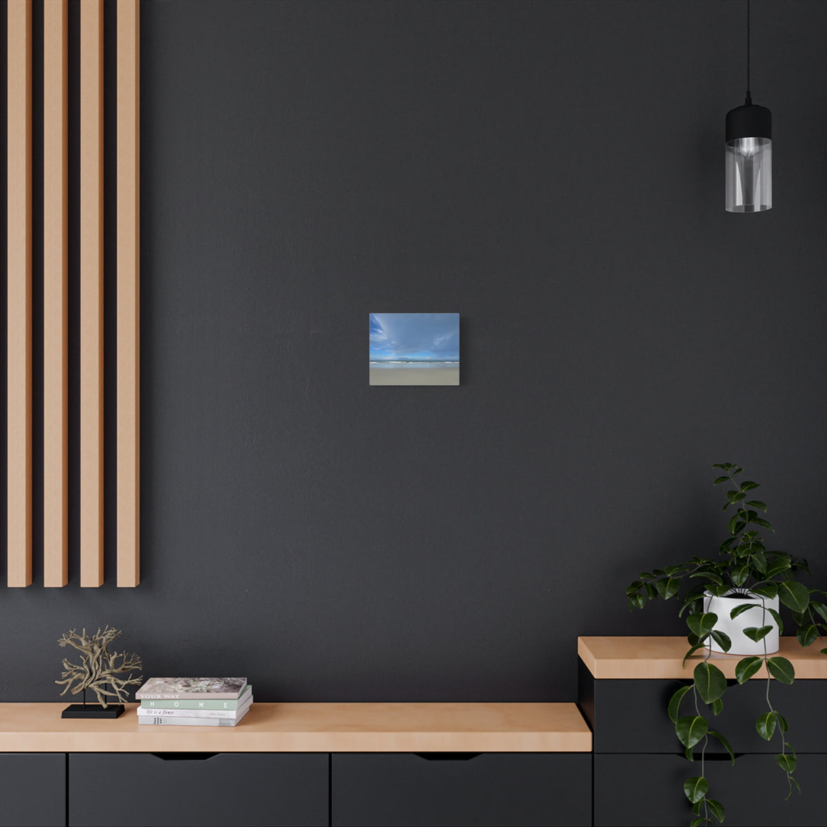 Seaside Rainbow Matte Canvas Wall Art — Stretched Beach Landscape