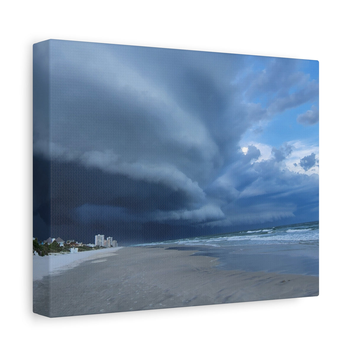 Stormy Beach Canvas Print — Dramatic Seascape Matte Wall Art