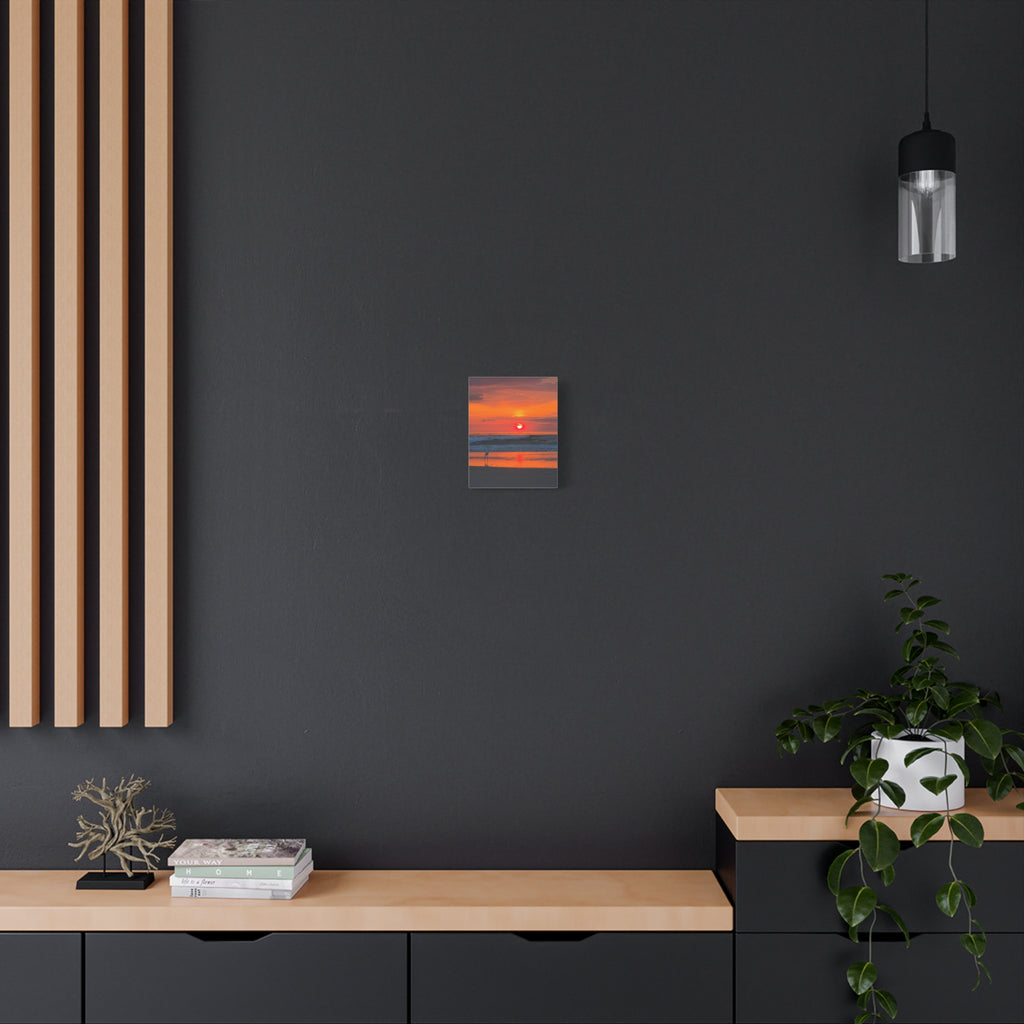 Sunrise Beach Canvas Print — Orange Coastal Sunset Wall Art
