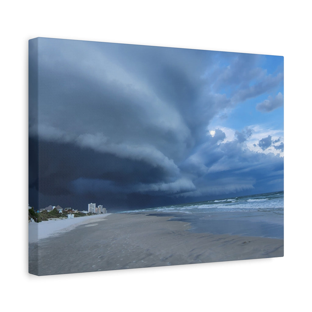 Stormy Beach Canvas Print — Dramatic Seascape Matte Wall Art