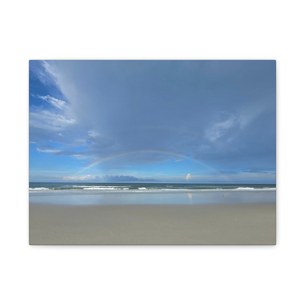 Seaside Rainbow Matte Canvas Wall Art — Stretched Beach Landscape
