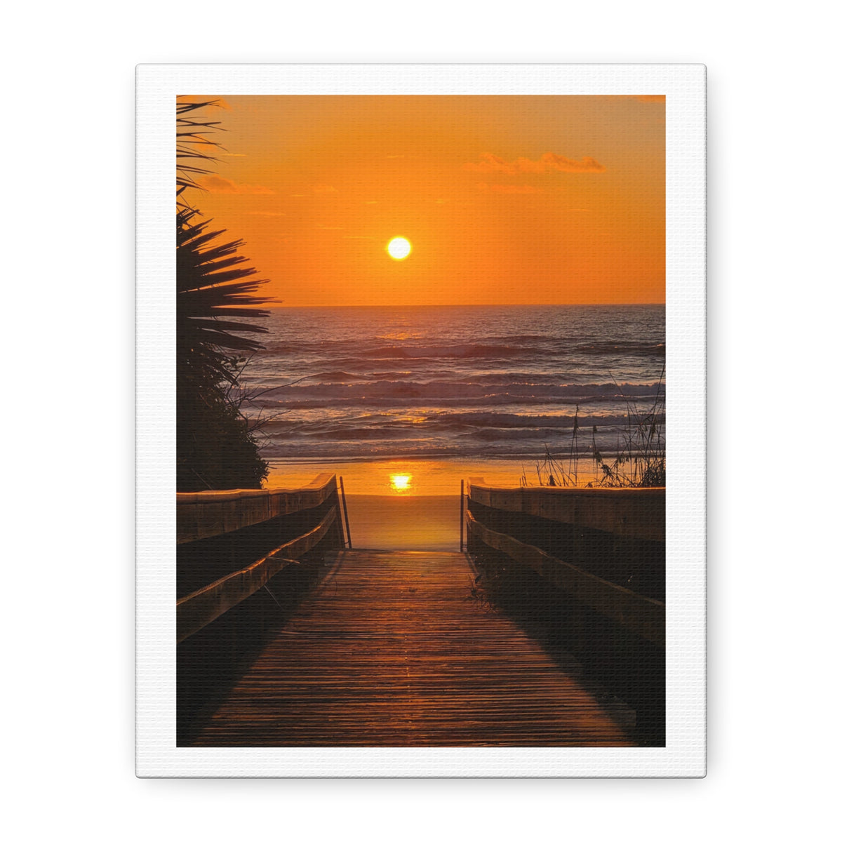 Sunrise Boardwalk Matte Canvas Wall Art