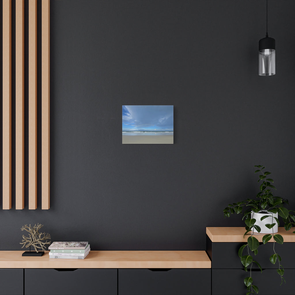 Seaside Rainbow Matte Canvas Wall Art — Stretched Beach Landscape