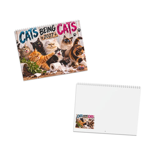 2027 Cat Wall Calendar — Cute Orange Tabby Monthly Calendar, New Year Home Decor & Gift