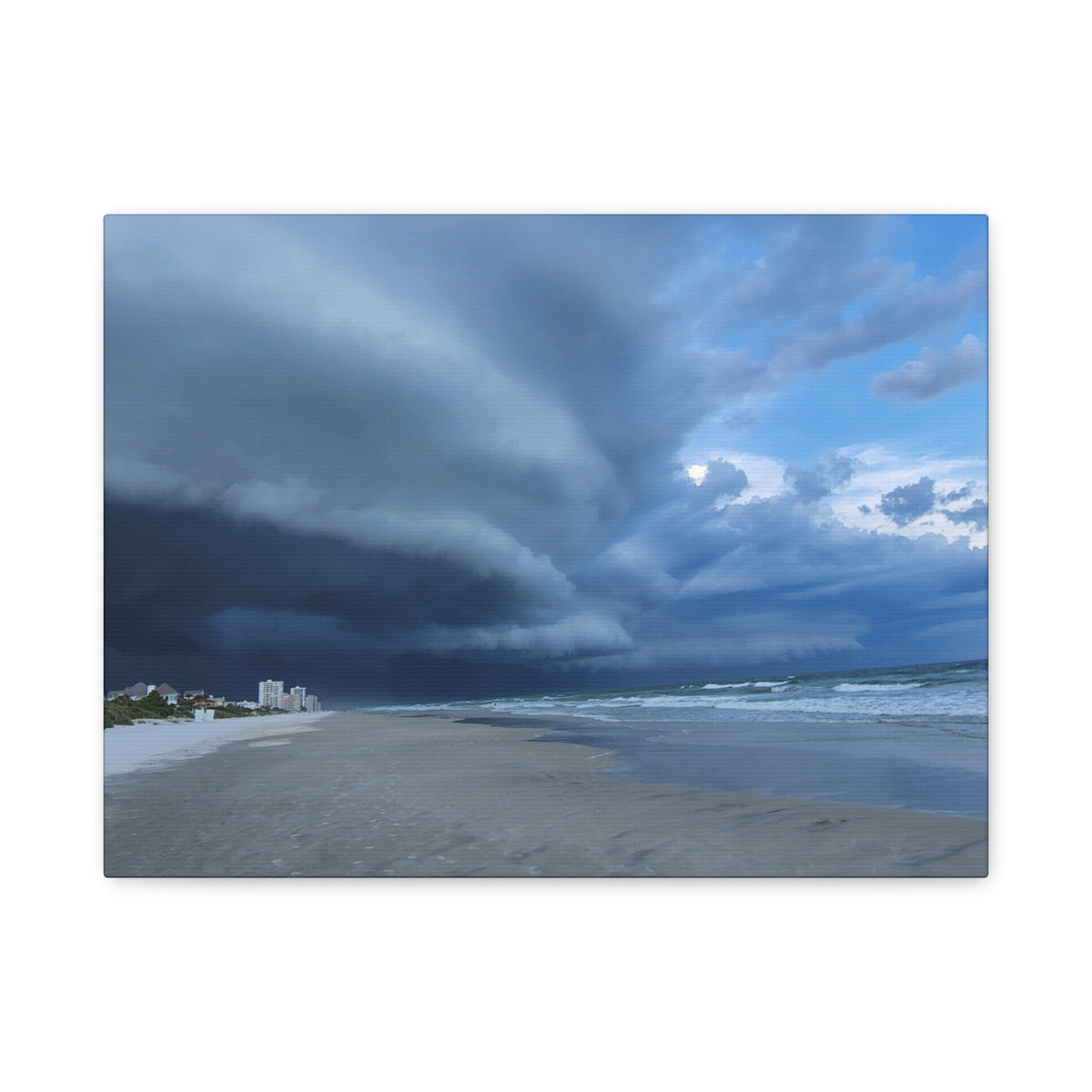 Stormy Beach Canvas Print — Dramatic Seascape Matte Wall Art