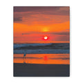 Sunrise Beach Canvas Print — Orange Coastal Sunset Wall Art