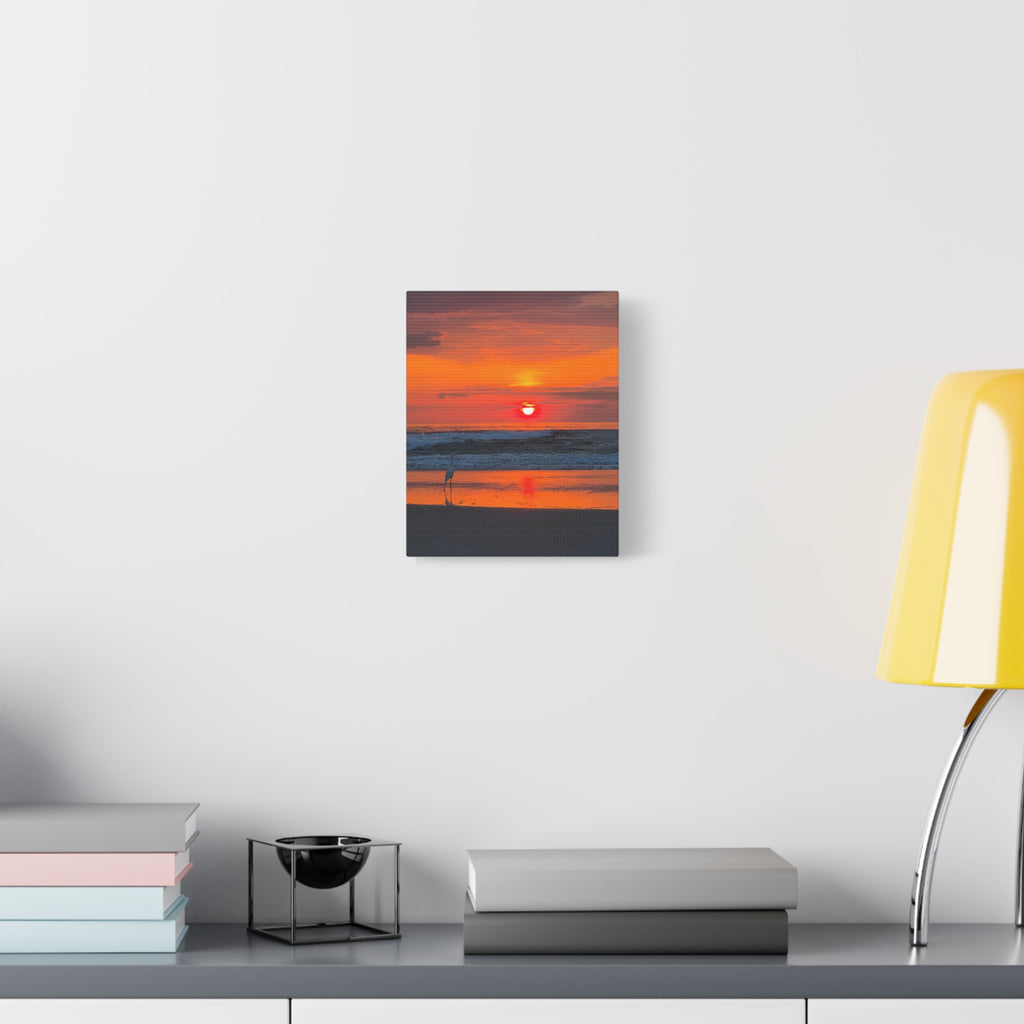 Sunrise Beach Canvas Print — Orange Coastal Sunset Wall Art