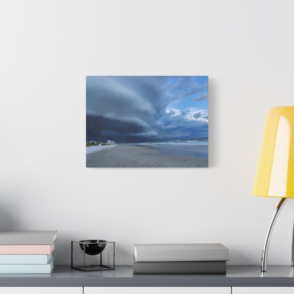 Stormy Beach Canvas Print — Dramatic Seascape Matte Wall Art