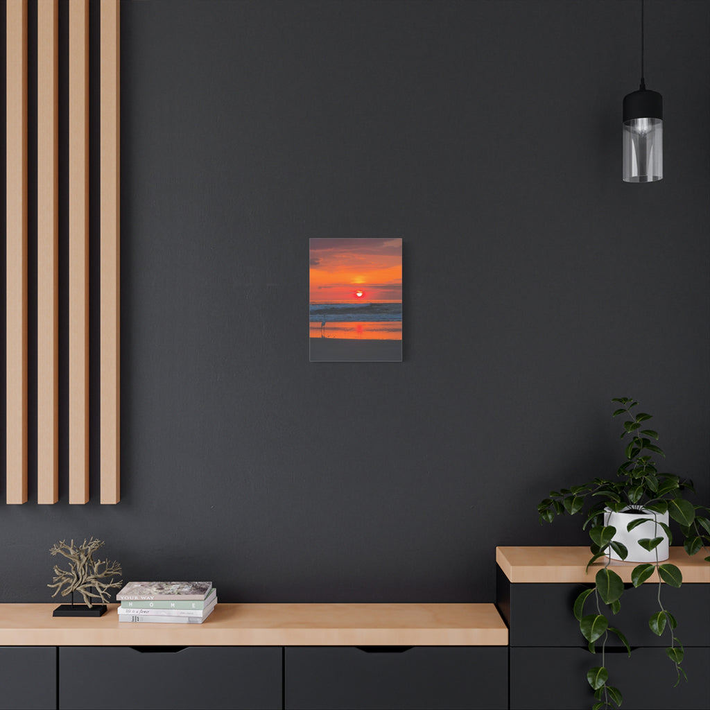 Sunrise Beach Canvas Print — Orange Coastal Sunset Wall Art