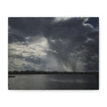 The Light Found a Way Matte Canvas Print — Sunbeams Through Clouds