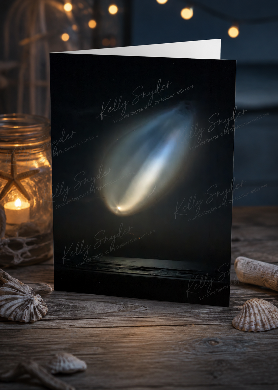 Celestial Jellyfish | Falcon 9 Night Launch Greeting Card