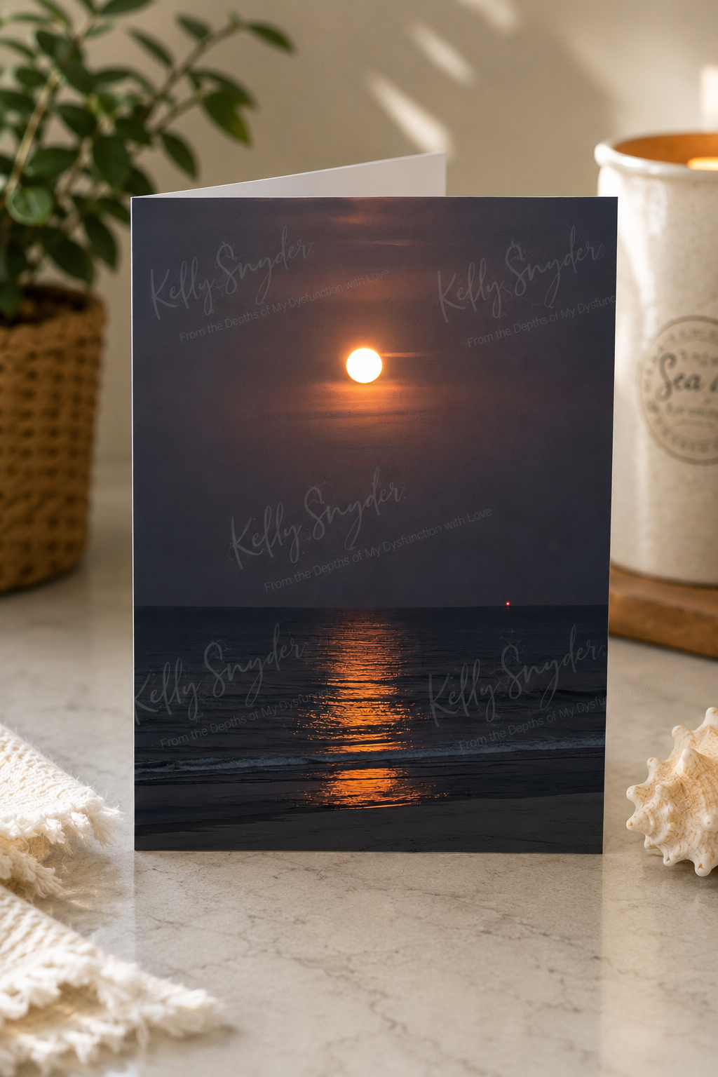 Moonlit Reflections | Ocean Moon Greeting Card