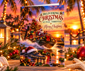 Delivering Christmas at Full Throttle – Funny Tropical Christmas Card