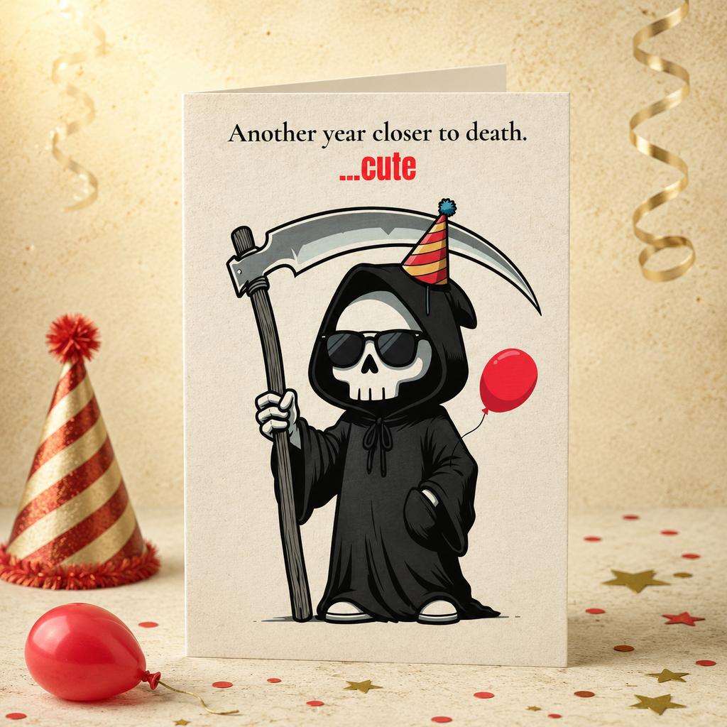 Another Year Closer to Death... Cute | Funny Birthday Card