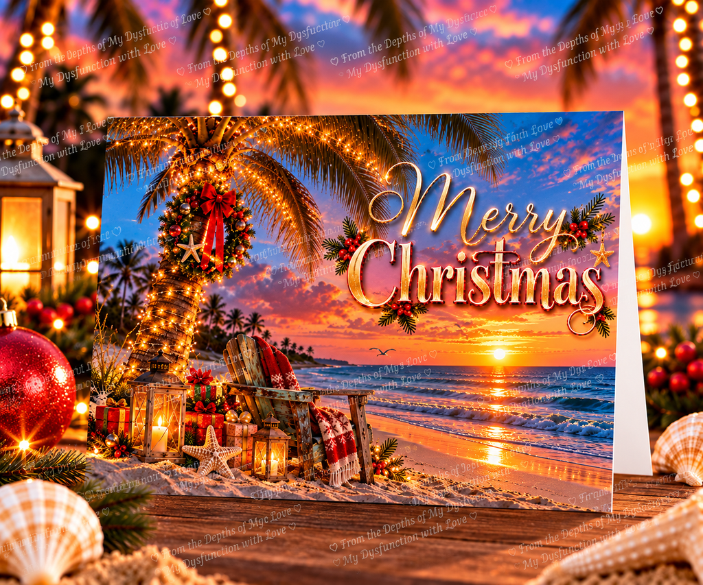 Merry Christmas – Tropical Beach Christmas Card