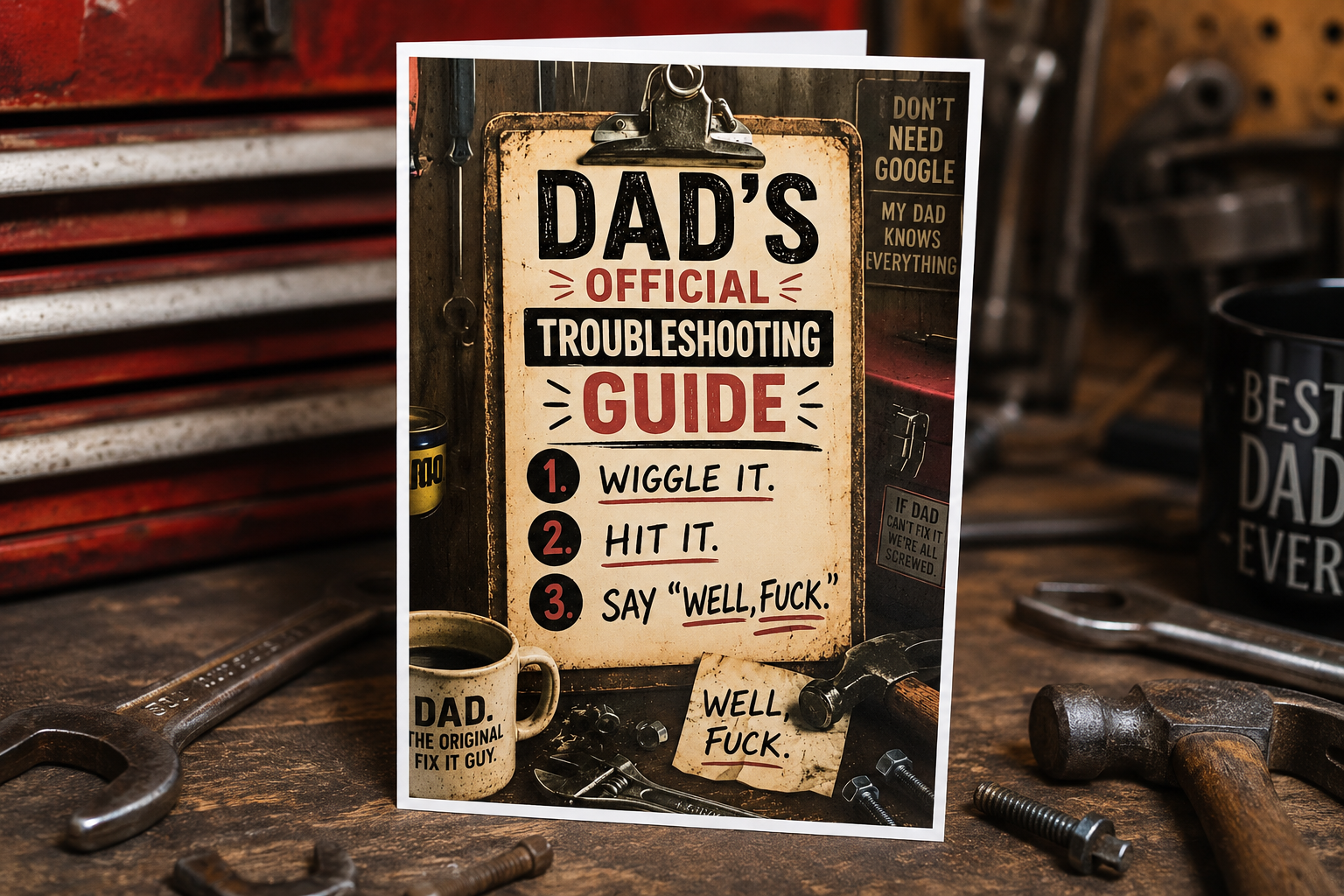 Dad's Official Troubleshooting Guide Father's Day Card