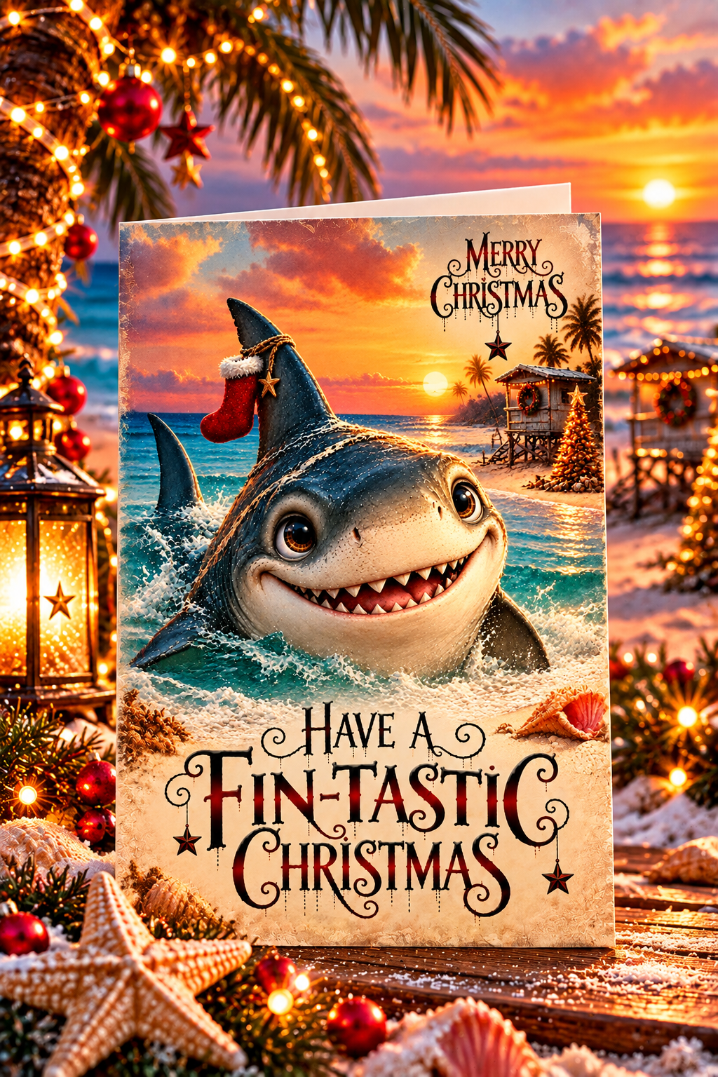 Have a Fin-Tastic Christmas – Cute Shark Christmas Card