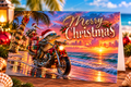 Merry Christmas – Funny Gator Motorcycle Beach Christmas Card