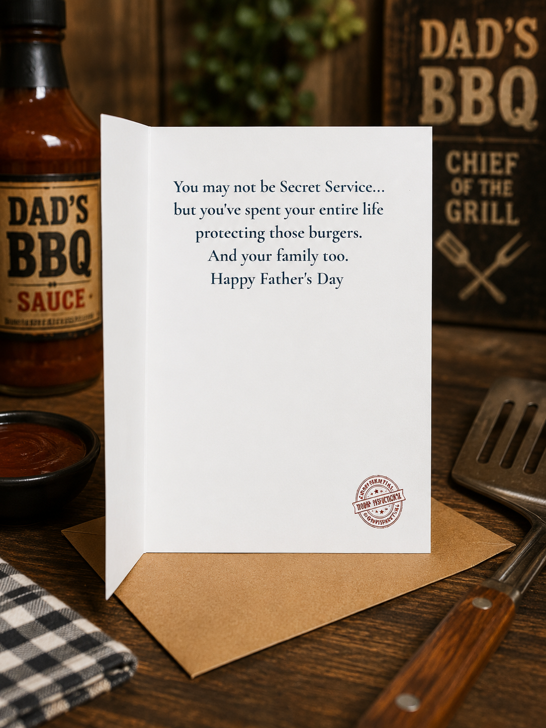 Funny Grill Dad Father's Day Card | Let Me Check The Burgers