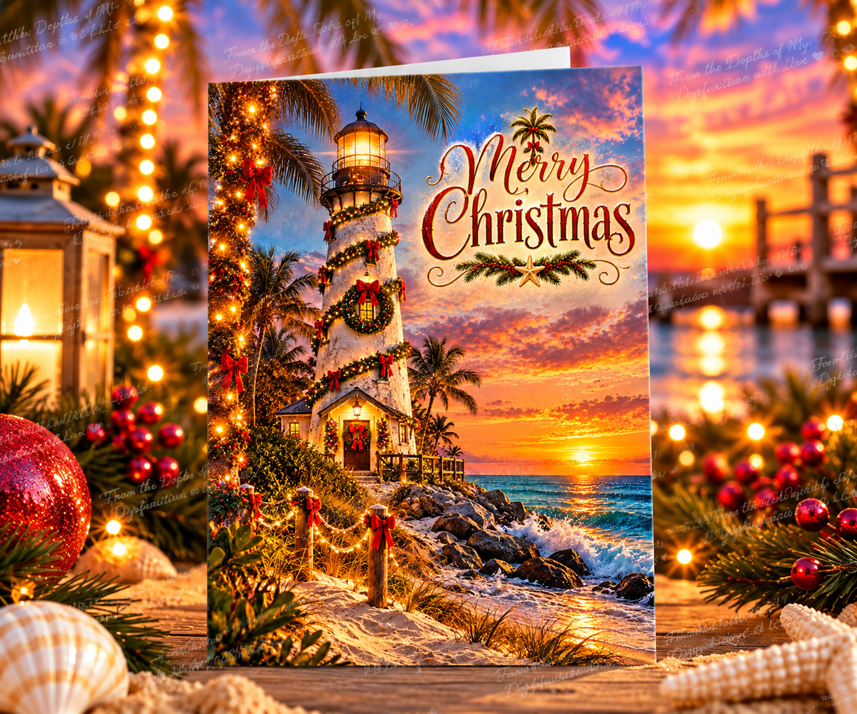 Merry Christmas Lighthouse – Christmas Greeting Card