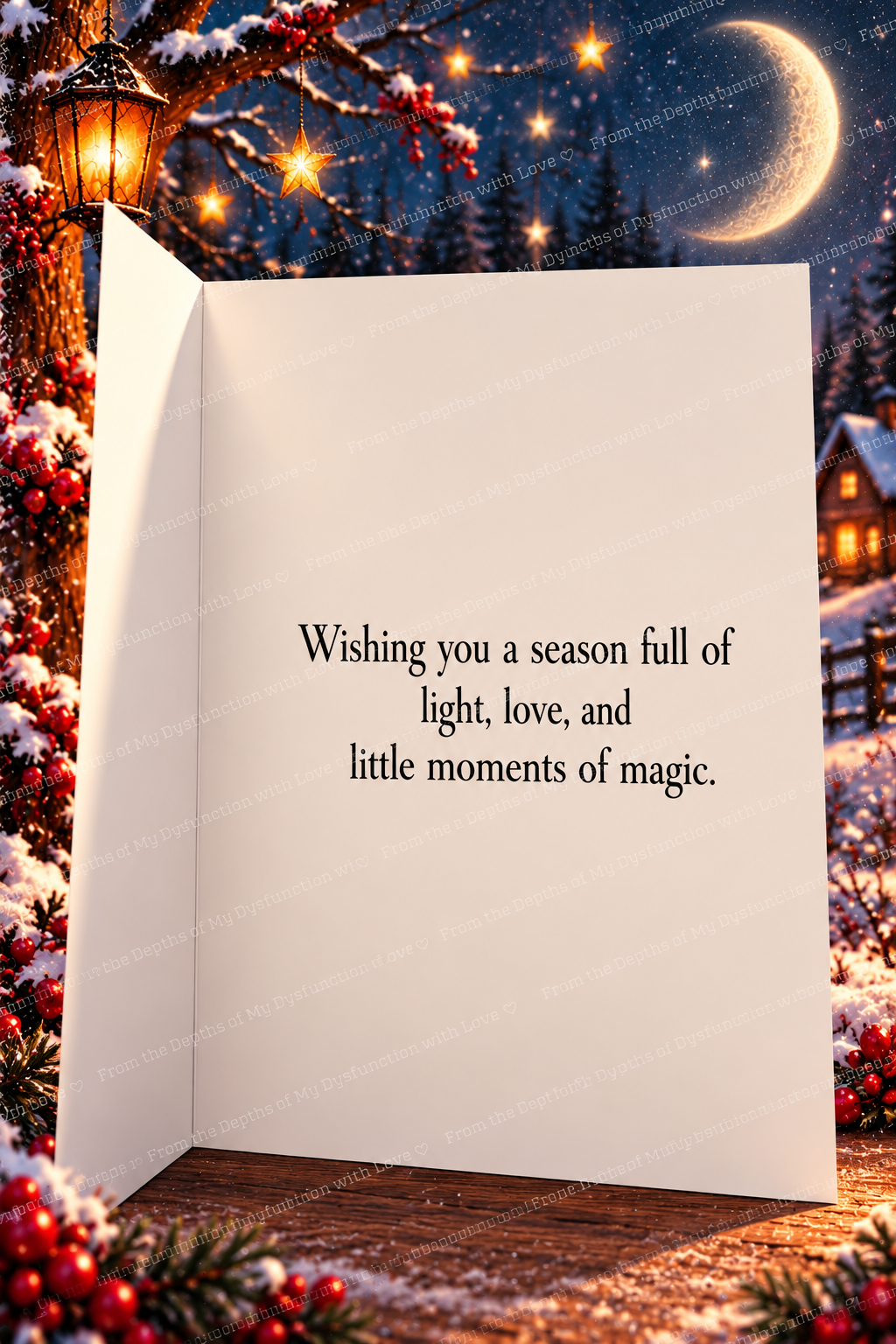 A Little Magic for Christmas – Whimsical Witch & Black Cat Christmas Card