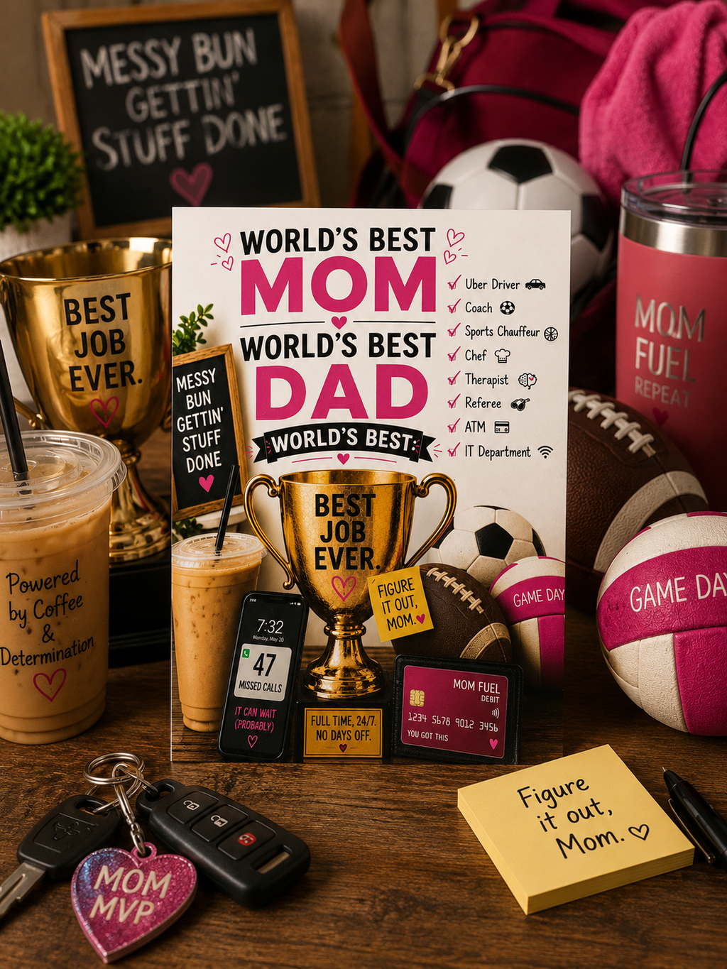 World's Best Mom, World's Best Dad | Single Mom Father's Day Card