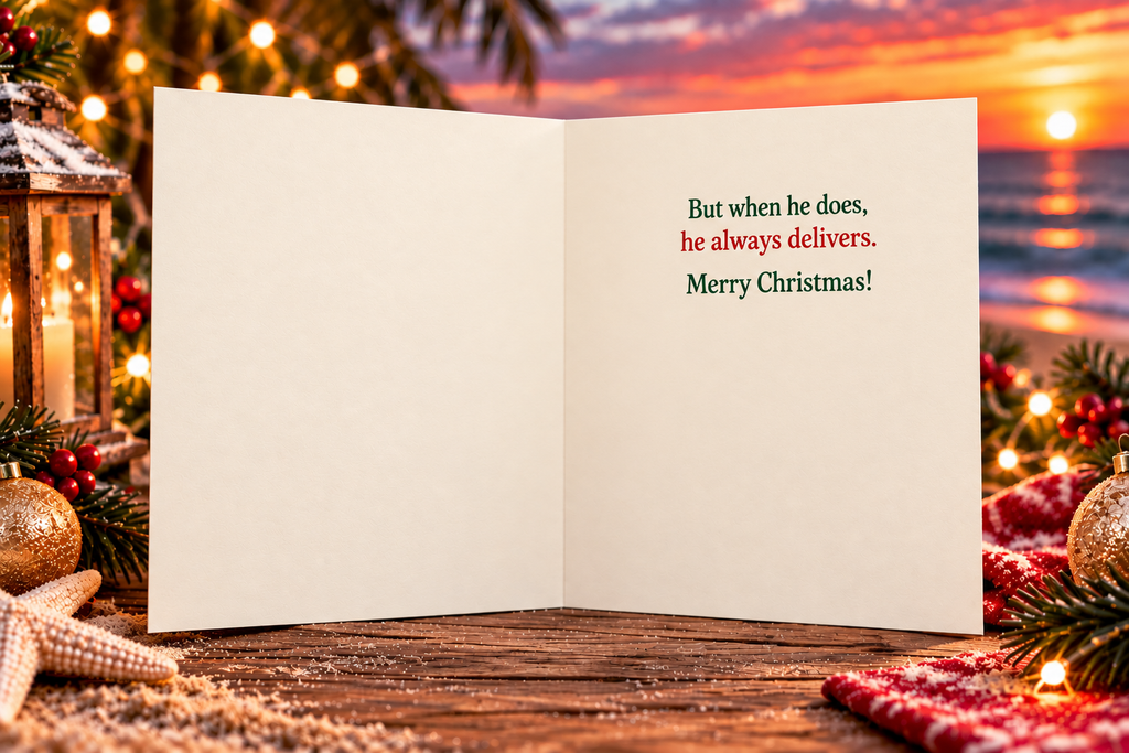 Santa Comes Once a Year – Funny Naughty Christmas Card